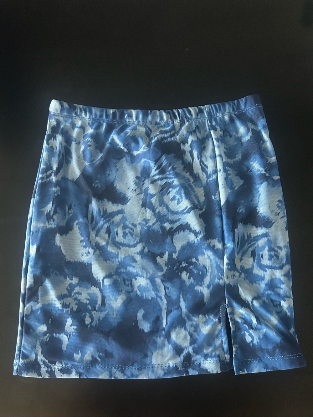 Blue Floral Print Women's Skirt